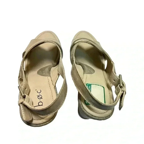 B.O.C. GREY WEDGE WOMEN’S SLINGBACK SANDALS•SIZE 9•GENUINE LEATHER• - Picture 12 of 16